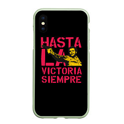 Чехол iPhone XS Max матовый Hasta La Victoria Siempre, цвет: 3D-салатовый