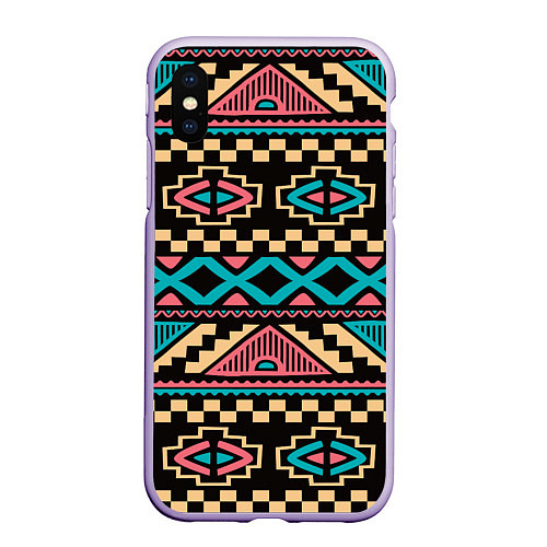 Чехол iPhone XS Max матовый Ethnic of Egypt / 3D-Светло-сиреневый – фото 1