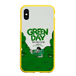 Чехол iPhone XS Max матовый Green Day: The early years, цвет: 3D-желтый