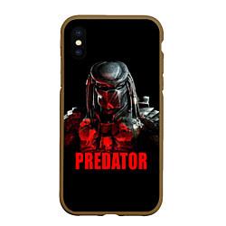 Чехол iPhone XS Max матовый Iron Predator, цвет: 3D-коричневый