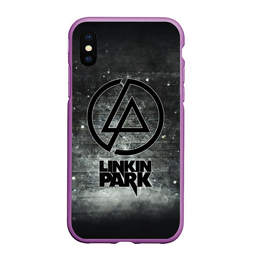 Чехол iPhone XS Max матовый Linkin Park: Wall / 3D-Фиолетовый – фото 1