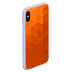 Чехол iPhone XS Max матовый Orange abstraction, цвет: 3D-светло-сиреневый — фото 2