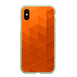 Чехол iPhone XS Max матовый Orange abstraction, цвет: 3D-салатовый