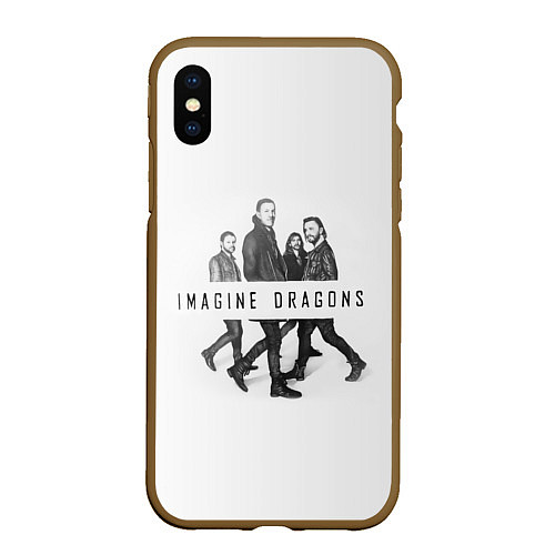 Чехол iPhone XS Max матовый Imagine Dragons: White / 3D-Коричневый – фото 1