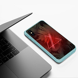 Чехол iPhone XS Max матовый Neon Light, цвет: 3D-мятный — фото 2