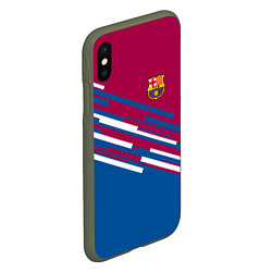 Чехол iPhone XS Max матовый Barcelona FC: Sport Line 2018, цвет: 3D-темно-зеленый — фото 2