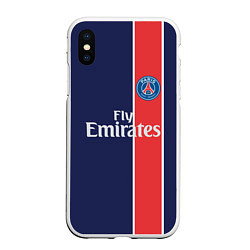 Чехол iPhone XS Max матовый FC PSG: Original, цвет: 3D-белый