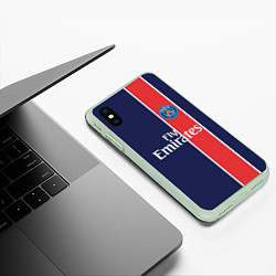 Чехол iPhone XS Max матовый FC PSG: Original, цвет: 3D-салатовый — фото 2