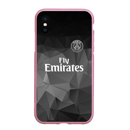 Чехол iPhone XS Max матовый PSG FC: Polygons 2018 / 3D-Розовый – фото 1