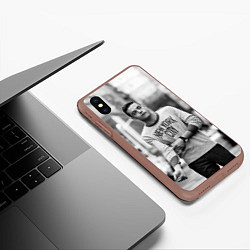 Чехол iPhone XS Max матовый Rami Malek, цвет: 3D-коричневый — фото 2