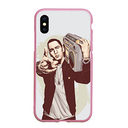 Чехол iPhone XS Max матовый Eminem: Street Music, цвет: 3D-розовый