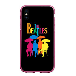 Чехол iPhone XS Max матовый The Beatles: Colour Rain, цвет: 3D-малиновый