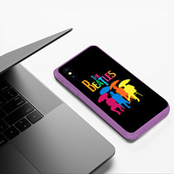 Чехол iPhone XS Max матовый The Beatles: Colour Rain, цвет: 3D-фиолетовый — фото 2