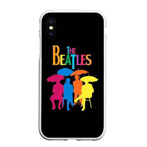Чехол iPhone XS Max матовый The Beatles: Colour Rain / 3D-Белый – фото 1