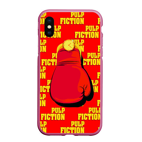 Чехол iPhone XS Max матовый Pulp Fiction: Boxing glove / 3D-Малиновый – фото 1