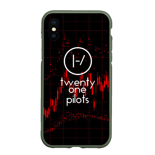 Чехол iPhone XS Max матовый Twenty one pilots / 3D-Темно-зеленый – фото 1