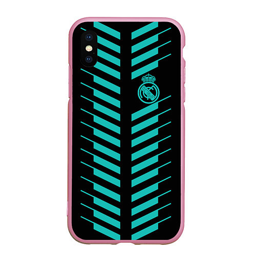 Чехол iPhone XS Max матовый FC Real Madrid: Creative / 3D-Розовый – фото 1