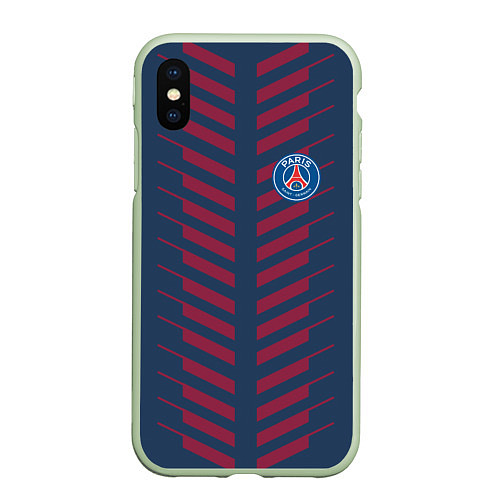 Чехол iPhone XS Max матовый FC PSG: Creative / 3D-Салатовый – фото 1