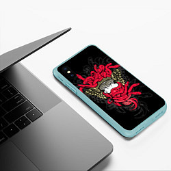 Чехол iPhone XS Max матовый Горгона Медуза, цвет: 3D-мятный — фото 2