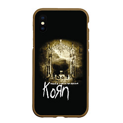 Чехол iPhone XS Max матовый Korn take a look in the mirror, цвет: 3D-коричневый