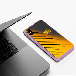 Чехол iPhone XS Max матовый PUBG: Lines Style, цвет: 3D-сиреневый — фото 2
