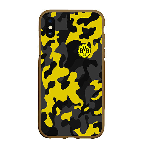 Чехол iPhone XS Max матовый Borussia 2018 Military Sport / 3D-Коричневый – фото 1