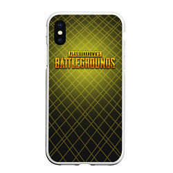 Чехол iPhone XS Max матовый PUBG: Lines Bright, цвет: 3D-белый