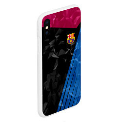 Чехол iPhone XS Max матовый FC Barcelona: Abstract, цвет: 3D-белый — фото 2