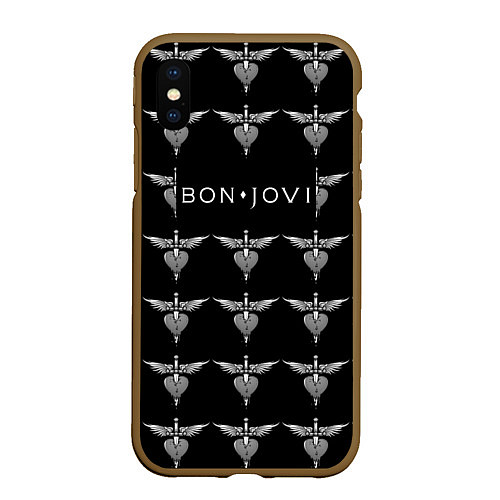 Чехол iPhone XS Max матовый Bon Jovi / 3D-Коричневый – фото 1