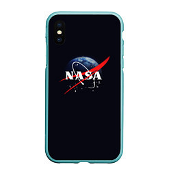 Чехол iPhone XS Max матовый NASA: Black Space, цвет: 3D-мятный