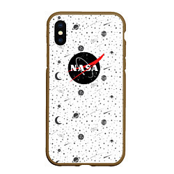 Чехол iPhone XS Max матовый NASA: Moonlight, цвет: 3D-коричневый