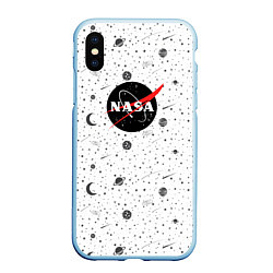 Чехол iPhone XS Max матовый NASA: Moonlight, цвет: 3D-голубой