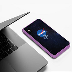 Чехол iPhone XS Max матовый NASA: Hello World, цвет: 3D-фиолетовый — фото 2