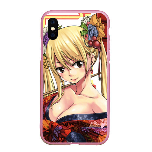 Чехол iPhone XS Max матовый Fairy Tail / 3D-Розовый – фото 1