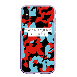 Чехол iPhone XS Max матовый TOP: Military Brand Colors, цвет: 3D-светло-сиреневый