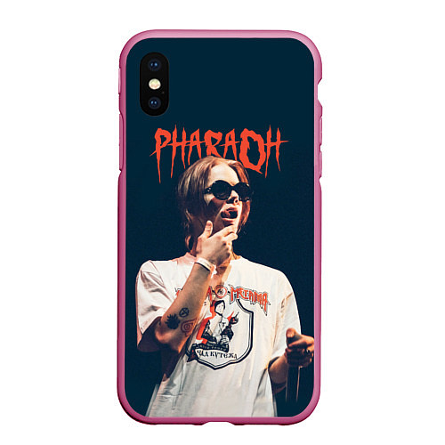 Чехол iPhone XS Max матовый Pharaoh / 3D-Малиновый – фото 1