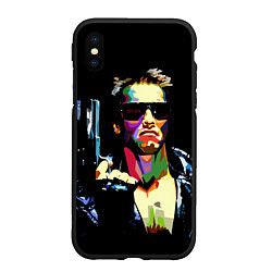 Чехол iPhone XS Max матовый Terminator Art, цвет: 3D-черный