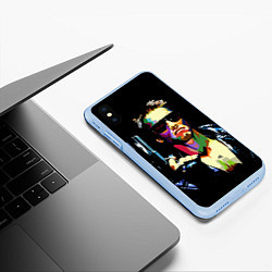 Чехол iPhone XS Max матовый Terminator Art, цвет: 3D-голубой — фото 2