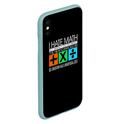 Чехол iPhone XS Max матовый Ed Sheeran: I hate math, цвет: 3D-мятный — фото 2