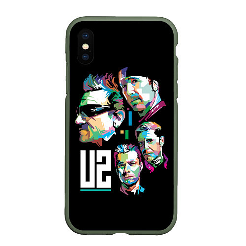 Чехол iPhone XS Max матовый U2 Band / 3D-Темно-зеленый – фото 1