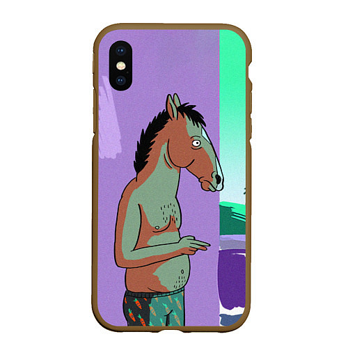 Чехол iPhone XS Max матовый BoJack / 3D-Коричневый – фото 1