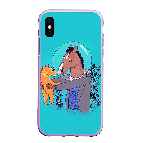 Чехол iPhone XS Max матовый BoJack / 3D-Сиреневый – фото 1