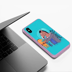 Чехол iPhone XS Max матовый BoJack, цвет: 3D-сиреневый — фото 2