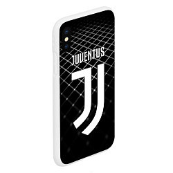 Чехол iPhone XS Max матовый FC Juventus: Black Lines, цвет: 3D-белый — фото 2