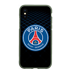 Чехол iPhone XS Max матовый FC PSG: Blue Lines