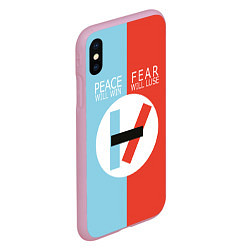 Чехол iPhone XS Max матовый 21 Pilots: Peace & Fear, цвет: 3D-розовый — фото 2