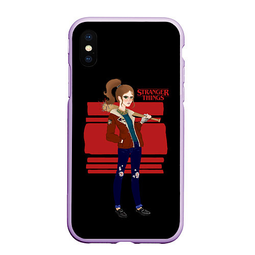 Чехол iPhone XS Max матовый Очень странные дела / 3D-Сиреневый – фото 1