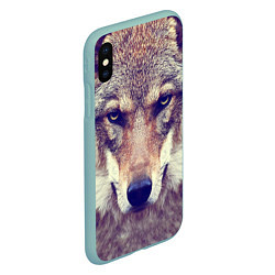 Чехол iPhone XS Max матовый Angry Wolf, цвет: 3D-мятный — фото 2