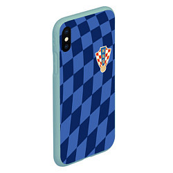 Чехол iPhone XS Max матовый Сборная Хорватии, цвет: 3D-мятный — фото 2