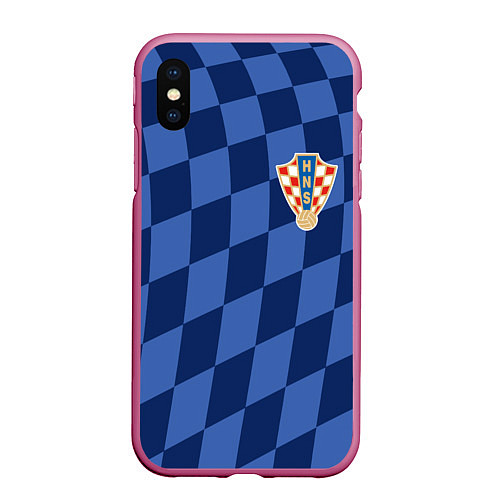 Чехол iPhone XS Max матовый Сборная Хорватии / 3D-Малиновый – фото 1